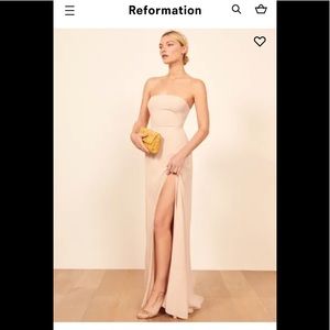Reformation Ingrid Dress in Champagne - size 2. Perfect condition.